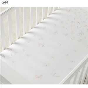 Pottery Barn Baby Monique Lhuiller sateen butterfly fitted crib sheet.